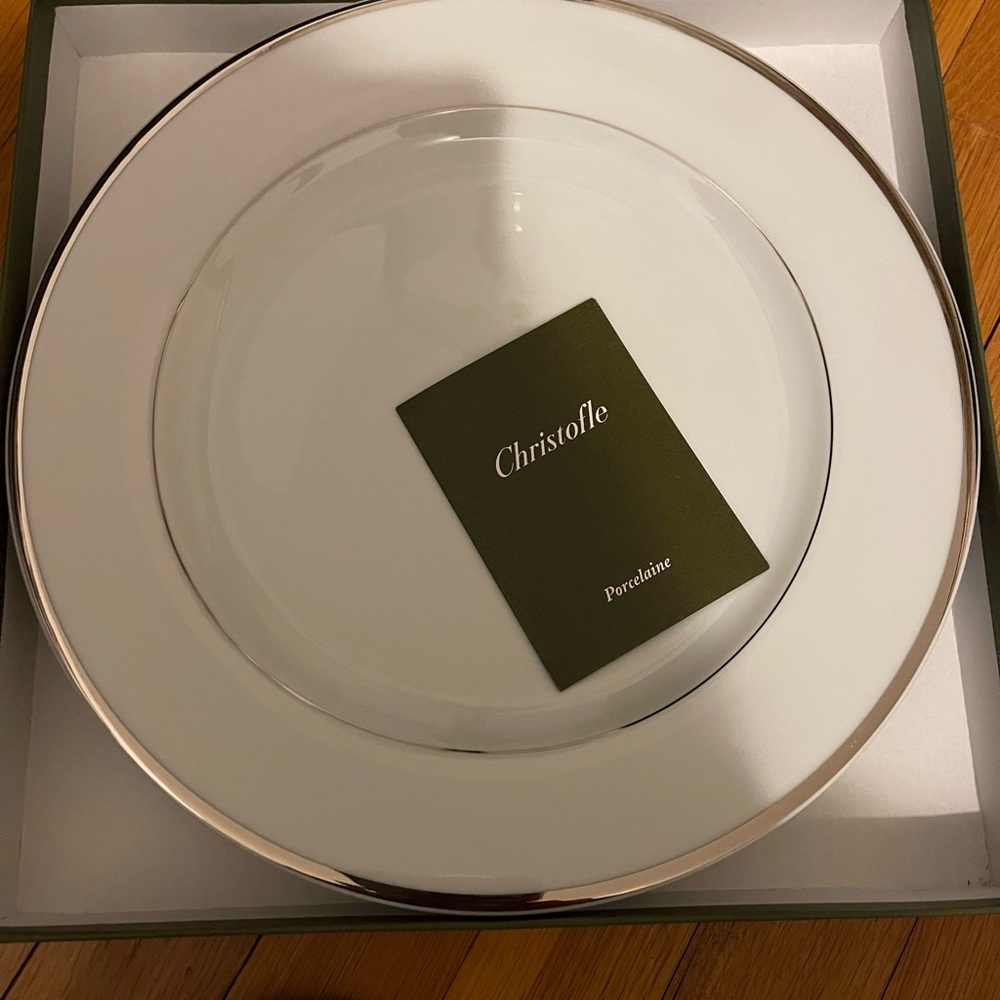 Christofle Charger Plate with Silver Accent